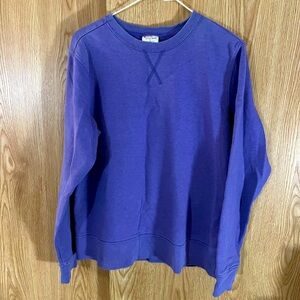 Purple Basic Crew Pullover Sweatshirt